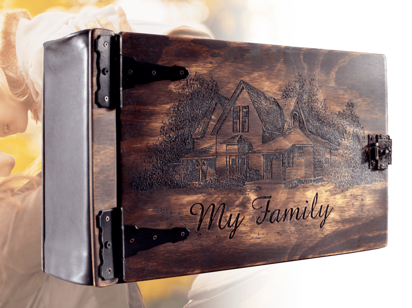 Family Memories Chronicle | Keep your family's special moments alive with a custom photo album by Rustic Engravings. The perfect gift to cherish your family's history and legacy.