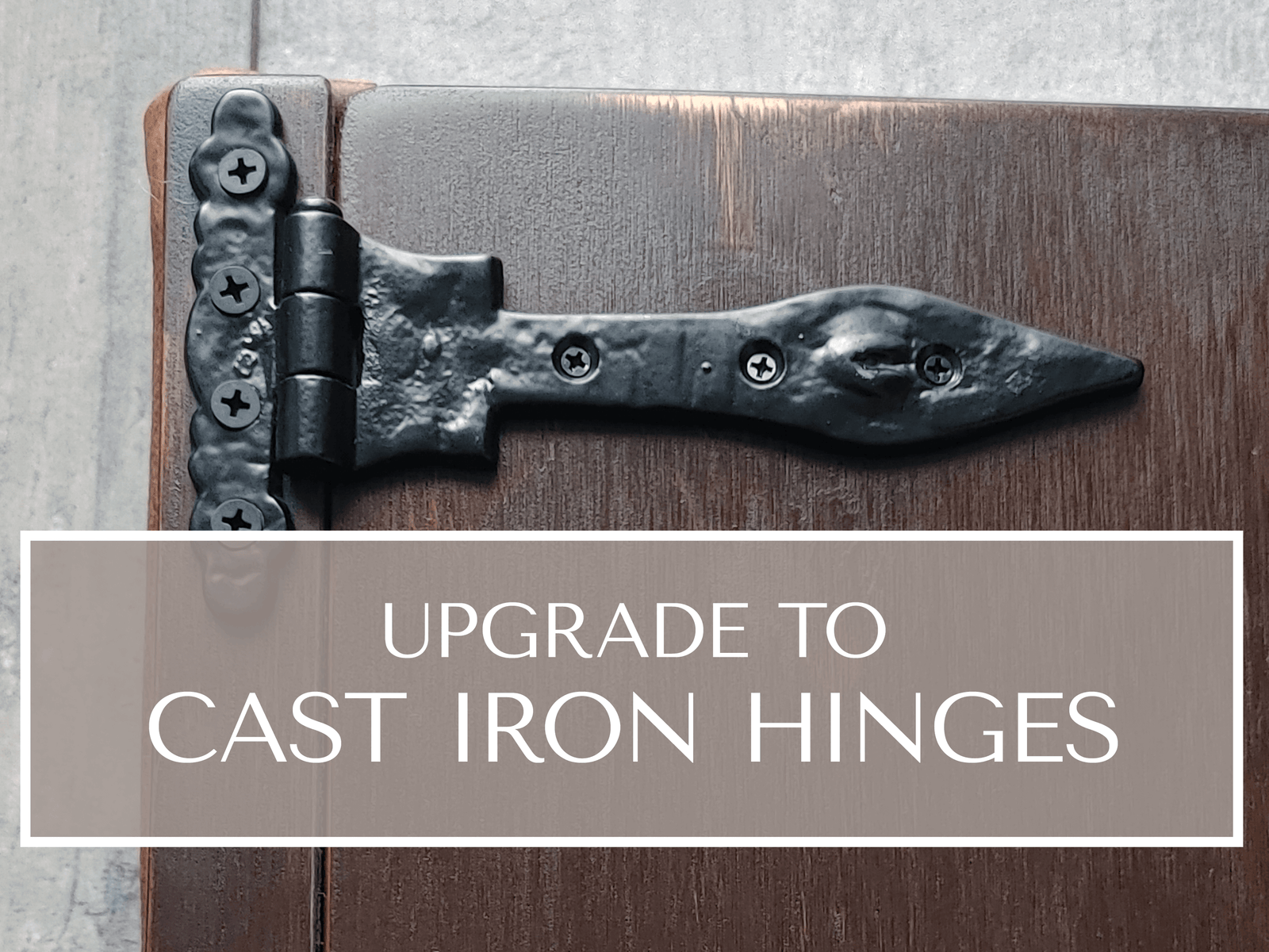 Upgrade your photo album's functionality and style with Rustic Engravings' premium quality, black cast iron hinges. Our T-shaped hinges with a rustic hammered finish are the perfect addition to your custom photo album, enhancing its durability and adding 