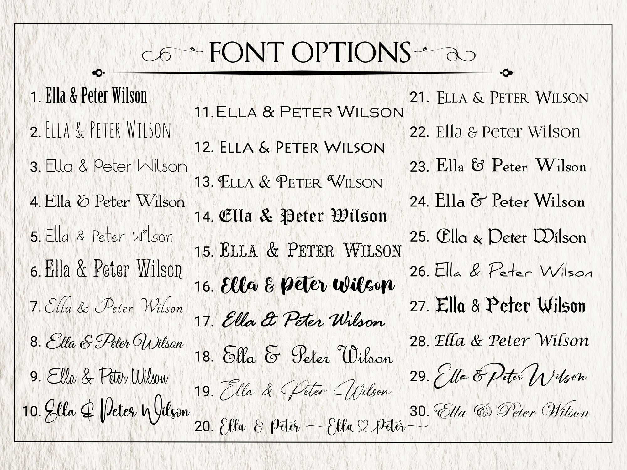 Font Options | Add a custom engraving | Rustic Engravings