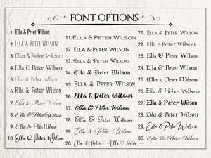 Font Options | Custom Leather Journal | Rustic Engravings