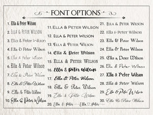 Personalized book font options | Discover the perfect gift for any occasion with Rustic Engravings. From personalized photo albums to stunning artist portfolios, our handcrafted and unique products make for meaningful and memorable gifts that will be cher
