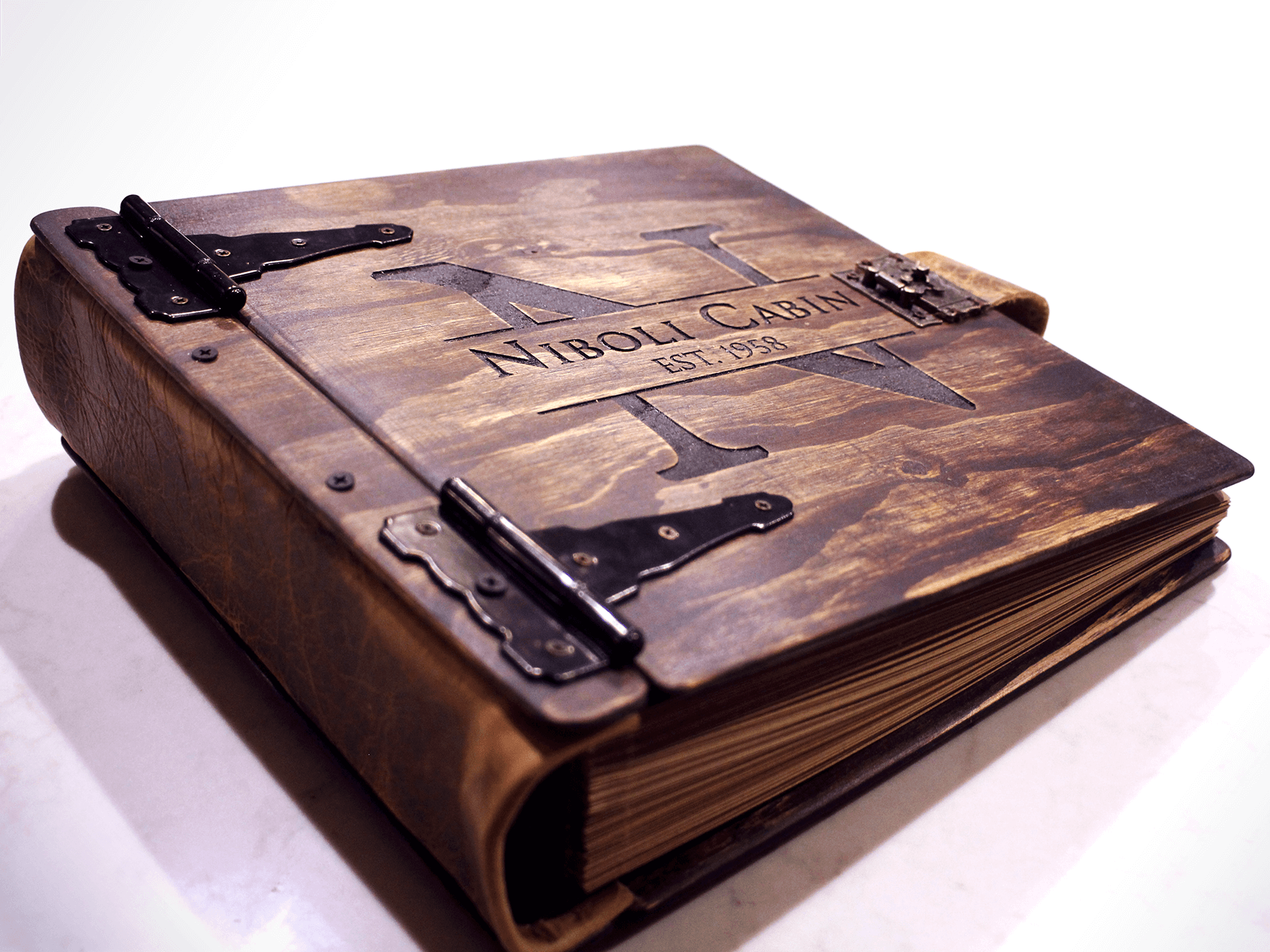 Engraved Wood and Leather Travel Journal | Keep your travel memories close with this engraved wood and leather travel journal by Rustic Engravings - the perfect way to remember your travels.