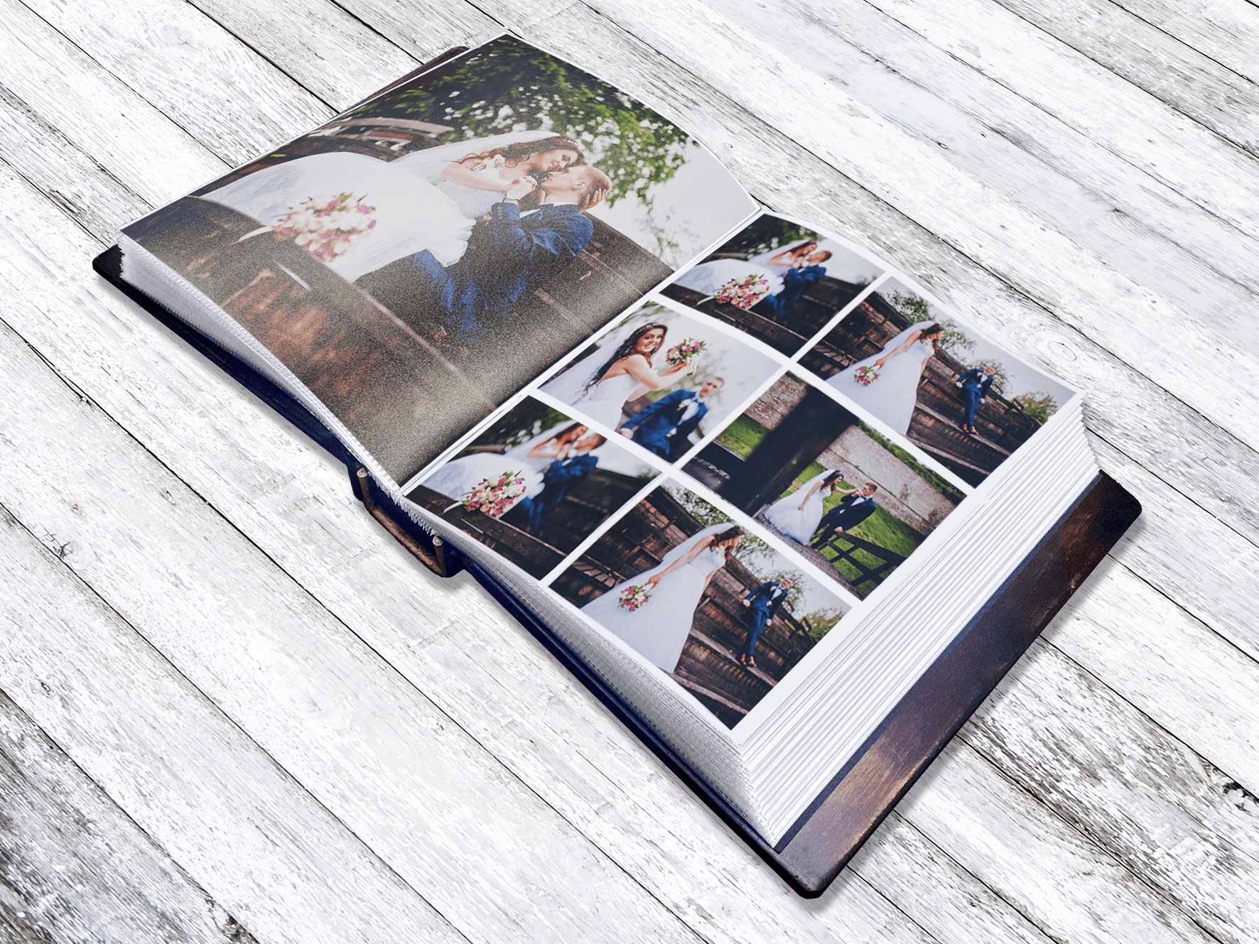 12x12 Linen Personalized Scrapbook Album, Rustic Family Photo
